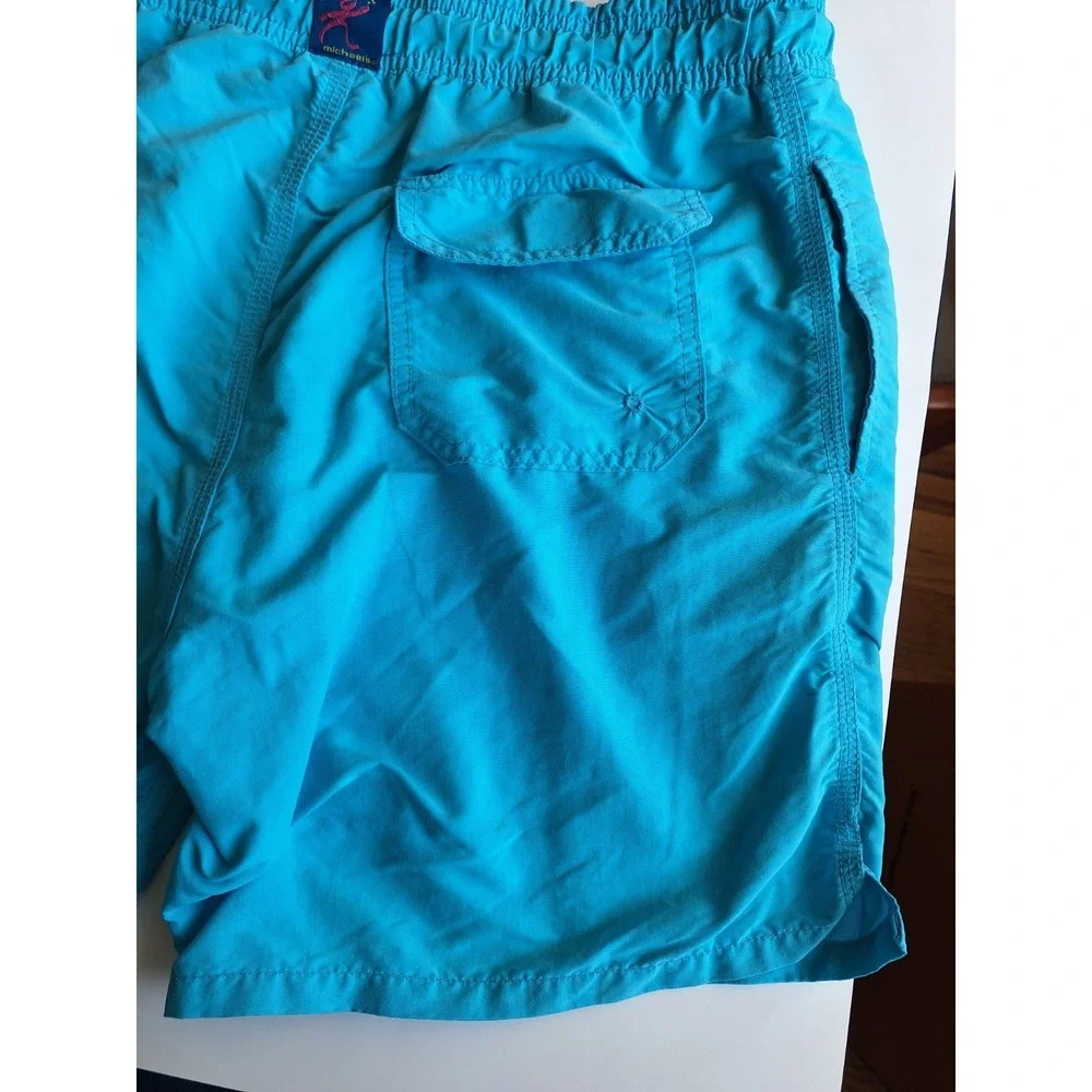 Michaels Swimwear Trunks Men's Bathing Size M Mesh Liner Blue Quick Dry USA